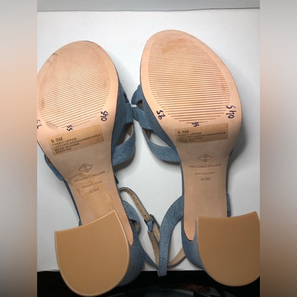 ANTONIO MELANI Denim Blue Platform Sandals NWOT size 9.5 - Picture 8 of 13